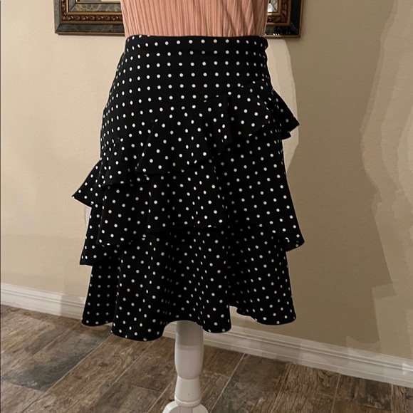 Ralph Lauren Black Polka Dot Ruffle Skirt - Picture 6 of 10